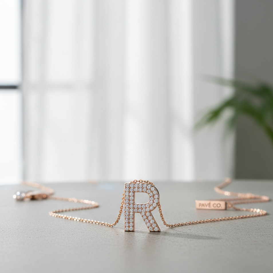Chic Letter Pavé Pendant