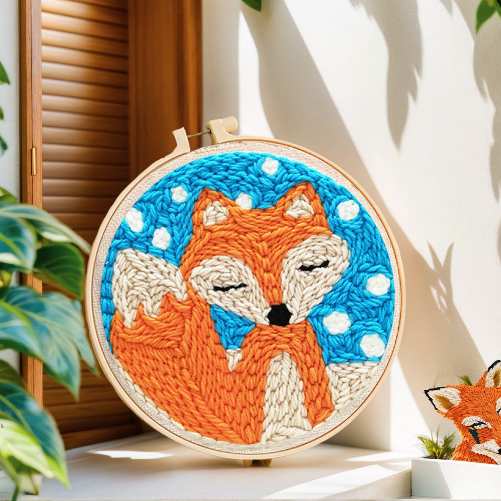 Punch Needle DIY Embroidery Kit, Hoops & Display Stand Included