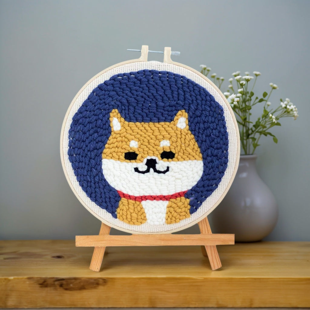 Punch Needle DIY Embroidery Kit, Hoops & Display Stand Included