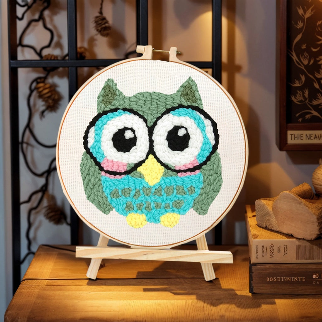 Punch Needle DIY Embroidery Kit, Hoops & Display Stand Included