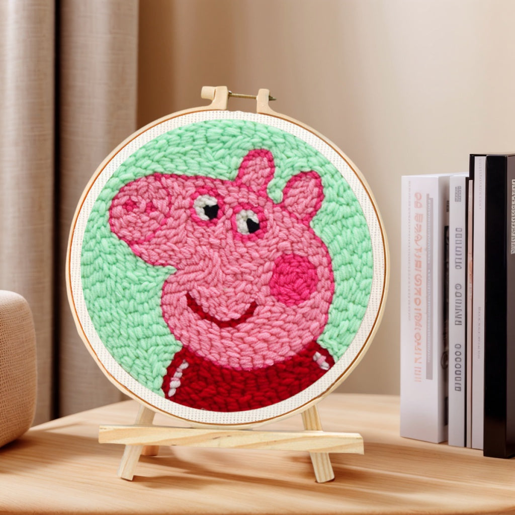 Punch Needle DIY Embroidery Kit, Hoops & Display Stand Included