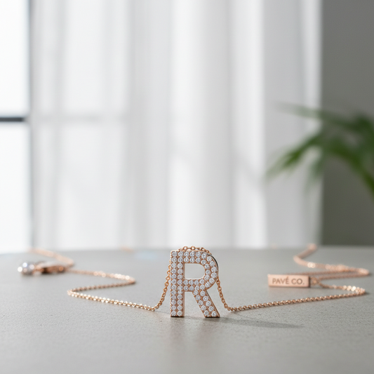 Chic Letter Pavé Pendant