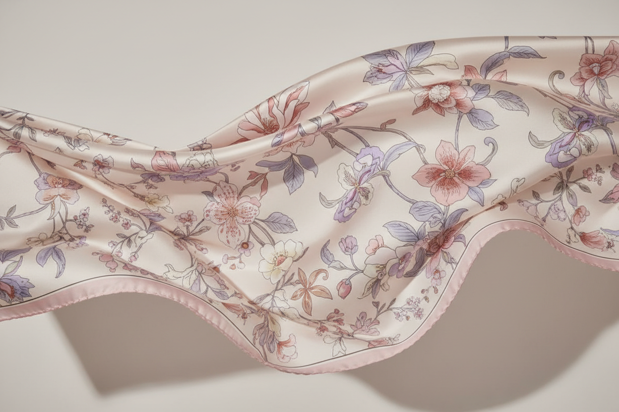 Chic Floral Silk Scarf