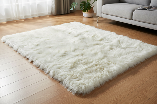 Faux Rabbit Fur Rug (1.8m × 1.2m)